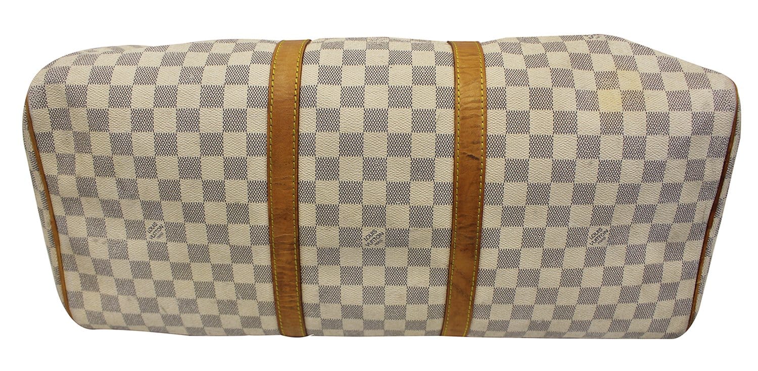 Louis Vuitton Damier Azur Keepall 50 duffle bag 48lz61 Leather ref.617264 -  Joli Closet