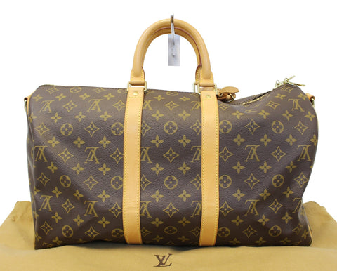 LOUIS VUITTON Monogram Keepall 45 Bandouliere Duffle Travel Bag