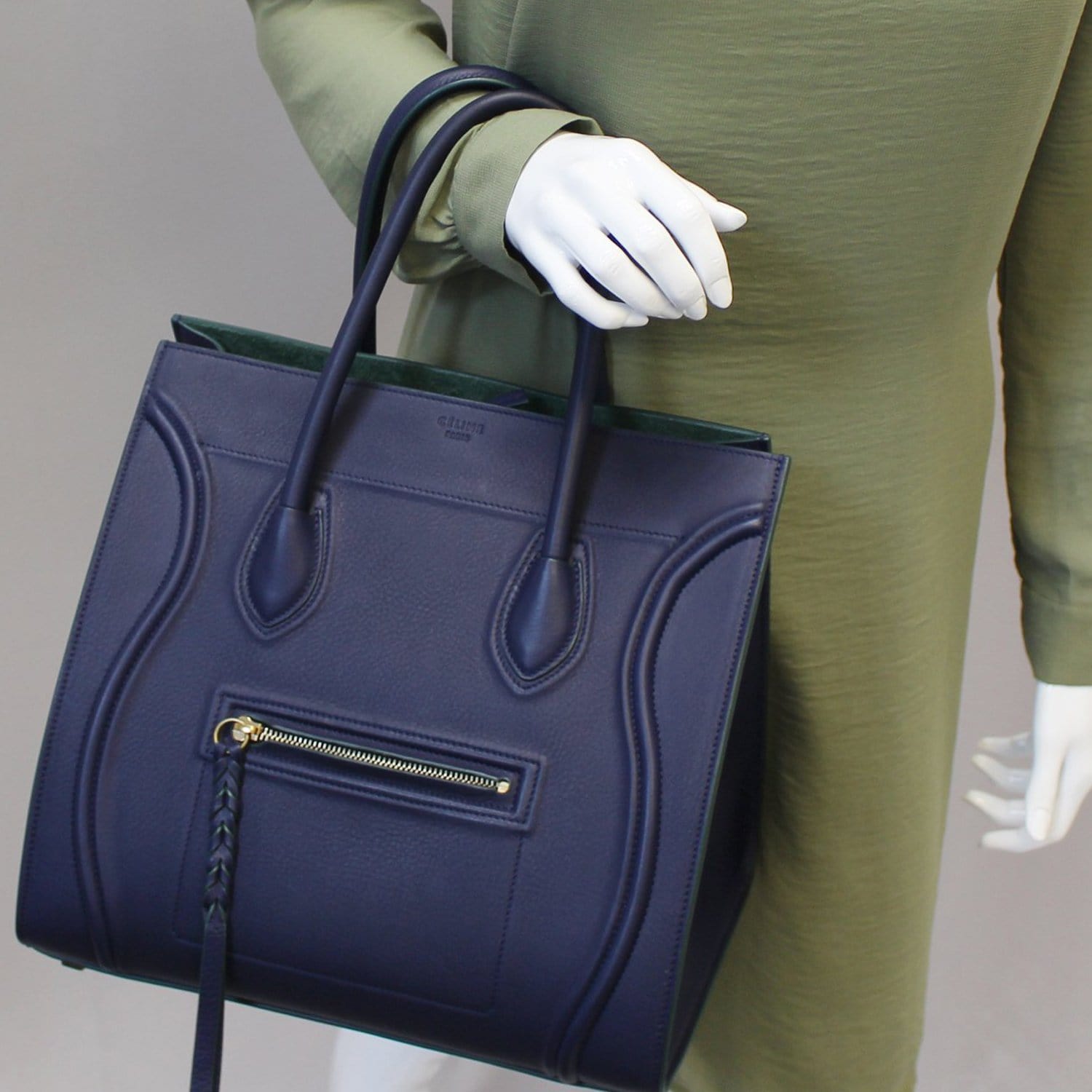 Celine, Bags, Authenticated Celine Phantom Light Blue Cabas Tote Bag
