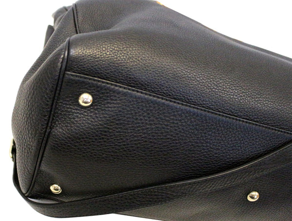 GUCCI Bamboo Shopper Black Leather Tote Bag