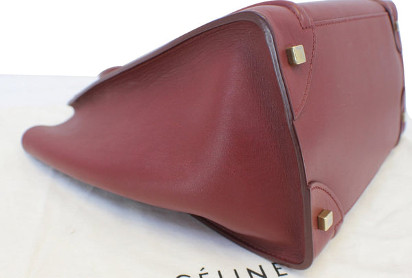 Celine Tote Bag - Celine Mini Luggage Red Pebbled - back view