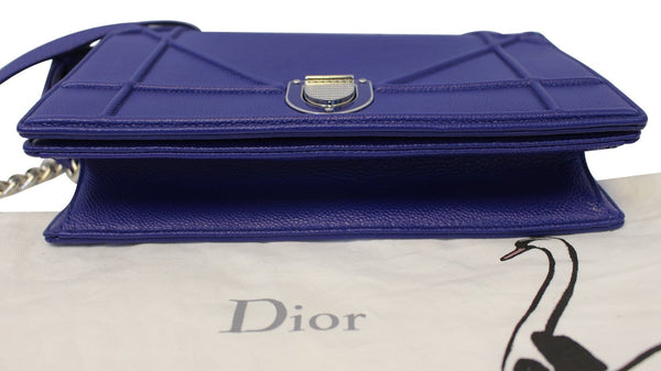 CHRISTIAN DIOR Handbag - Blue Calfskin Leather Diorama Bag - front
