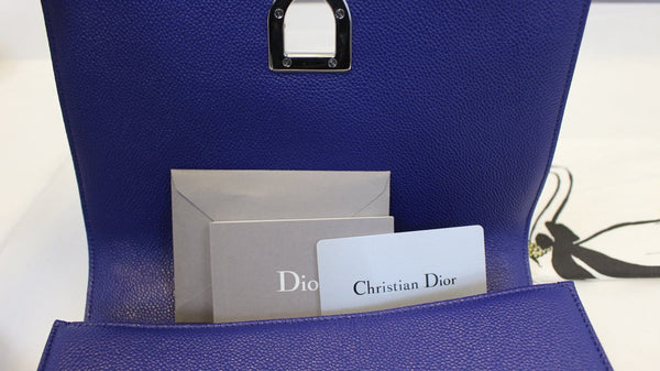 CHRISTIAN DIOR Handbag - Blue Calfskin Leather Diorama Bag - price