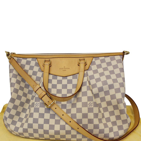 LOUIS VUITTON Damier Azur Siracusa GM White Shoulder Bag