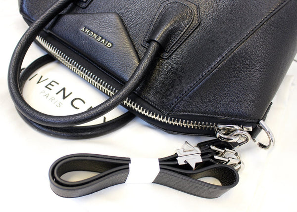 GIVENCHY Black Leather Antigona Shoulder Bag