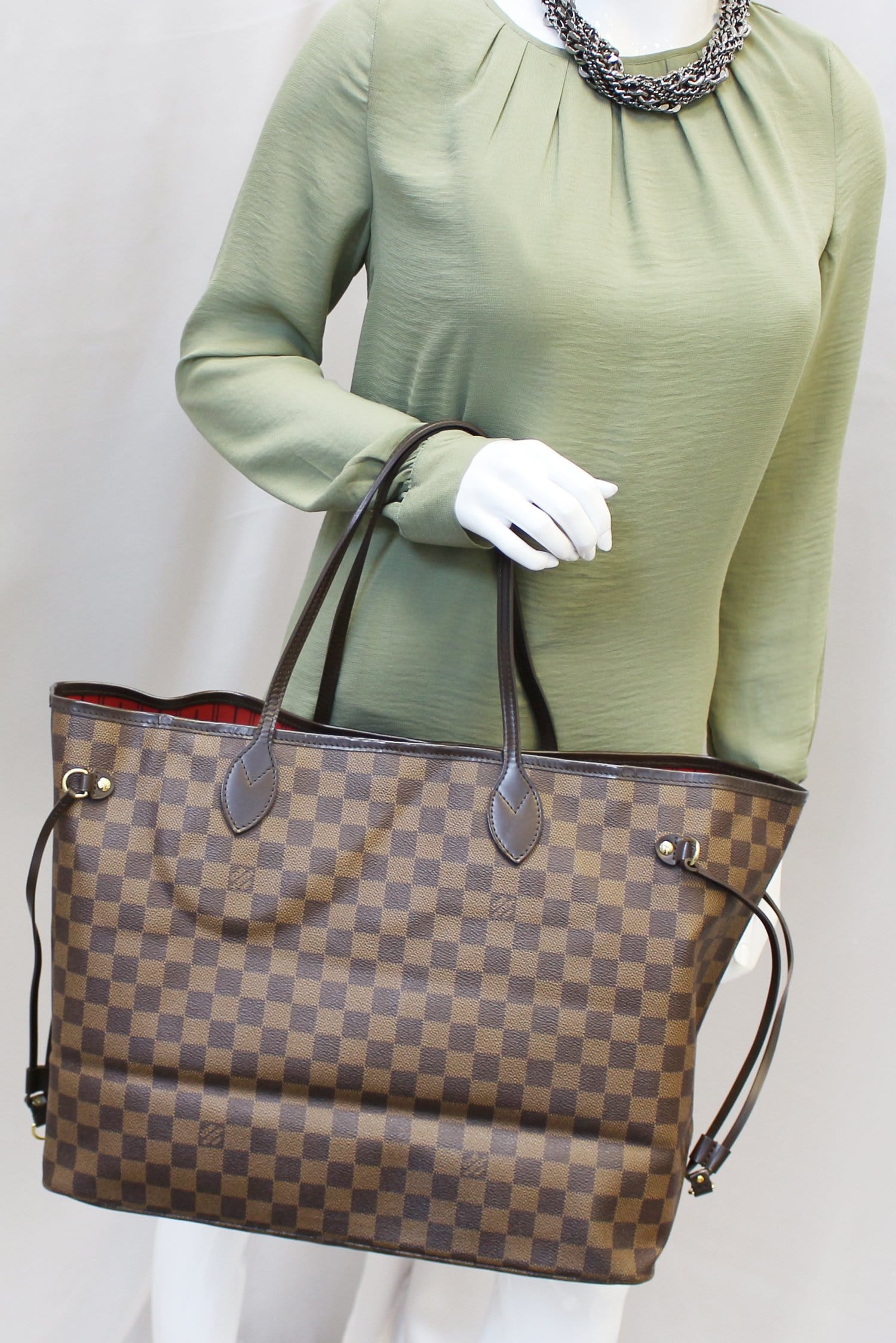 Louis Vuitton Damier Ebene Neverfull GM Tote Bag 53lk518s For Sale