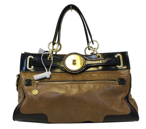 BALENCIAGA Camel Luna Brown Leather Satchel Bag - Final Call
