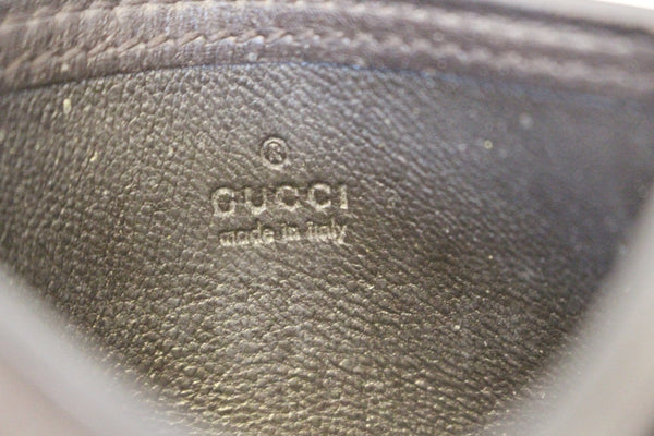 Gucci Card Case Leather Embossed Brown Guccissima - gucci logo