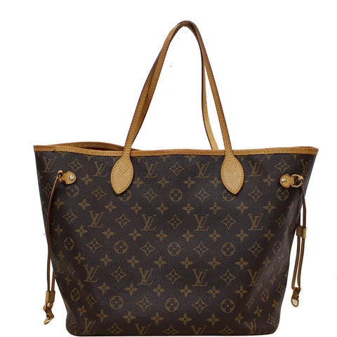 LOUIS VUITTON Neverfull MM Monogram Canvas Tote Shoulder Bag Brown