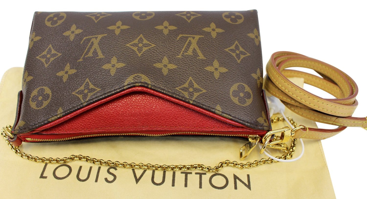 Louis Vuitton Monogram Canvas Pallas Clutch Convertible Crossbody Bag – I  MISS YOU VINTAGE