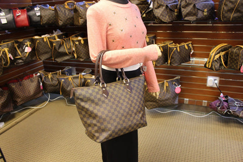 LOUIS VUITTON Damier Ebene Saleya MM Satchel Bag