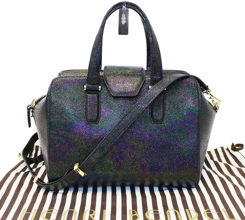HENRI BENDEL Houston Petrol Satchel Shoulder Bag