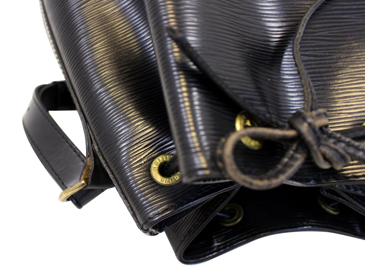Lot - LOUIS VUITTON Mini sac cabas Louis Vuitton en cuir épi noir