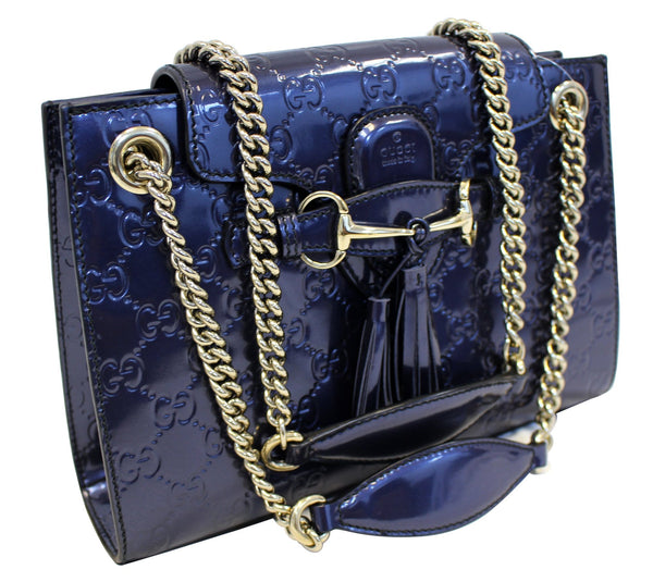 GUCCI Emily Medium Guccissima Leather Chain Shoulder Bag 369621