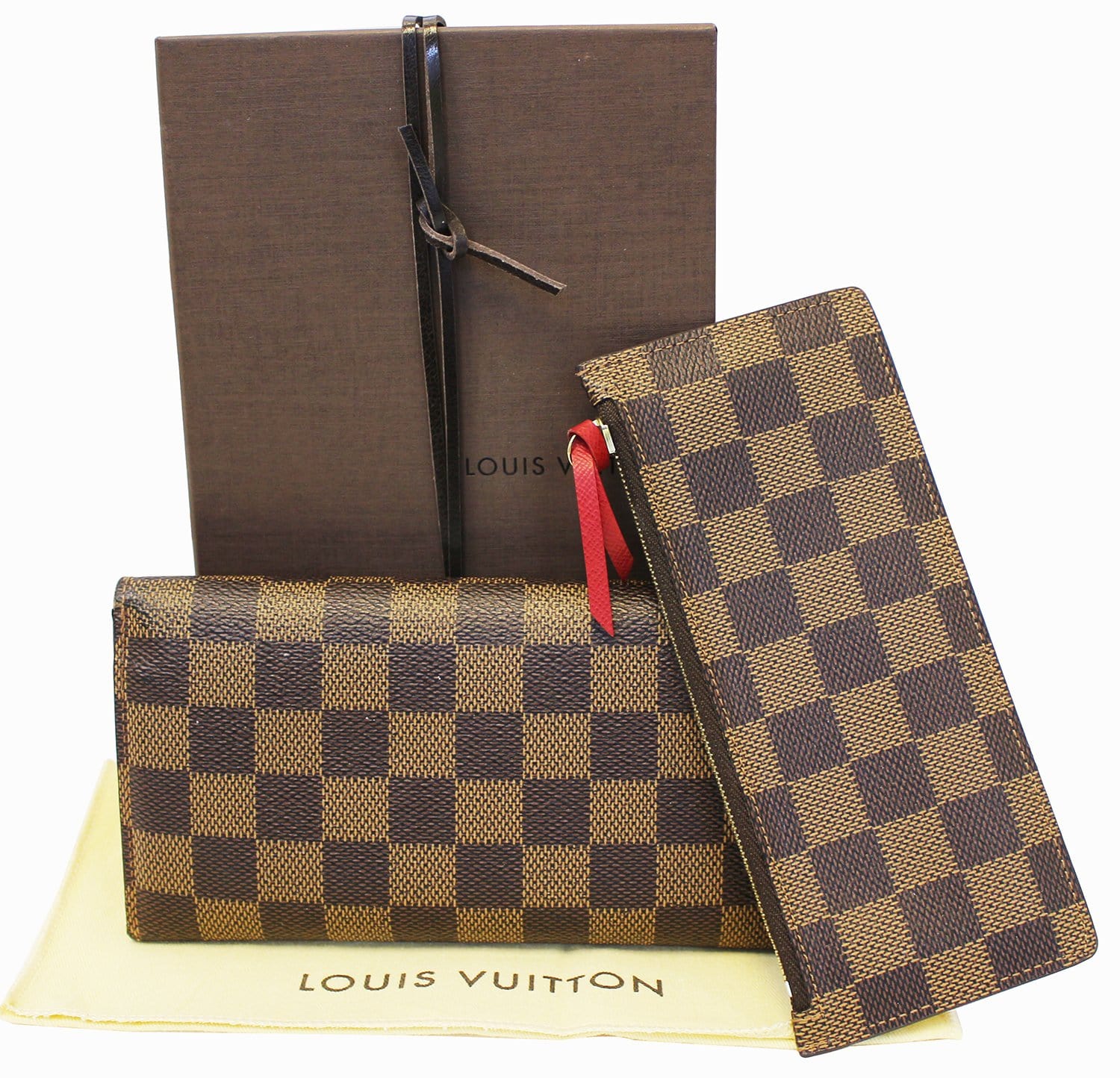 Louis Vuitton Josephine Wallet Damier Ebene Red Lining in Coated Canvas  with Red - US