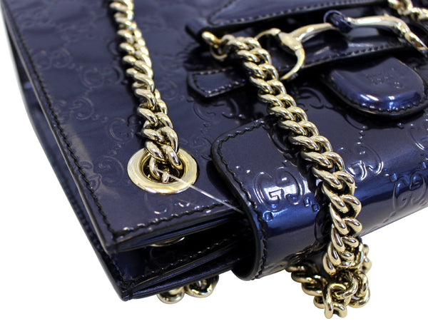 GUCCI Emily Medium Guccissima Leather Chain Shoulder Bag 369621