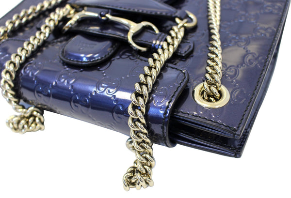 GUCCI Emily Medium Guccissima Leather Chain Shoulder Bag 369621