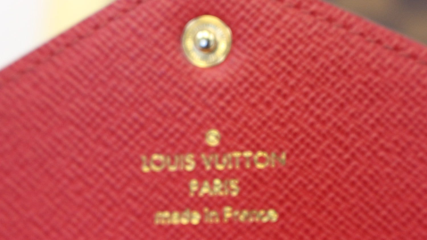 LOUIS VUITTON Damier Ebene Josephine Wallet Zippered Insert Red 1242133