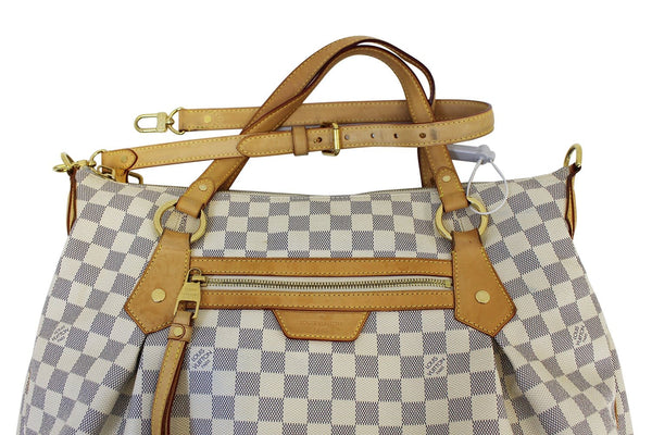 LOUIS VUITTON Evora GM Damier Azur  Tote Shoulder Bag E3223