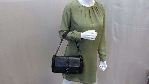 CHANEL Mademoiselle Lock Accordion Flap Caviar Medium Bag