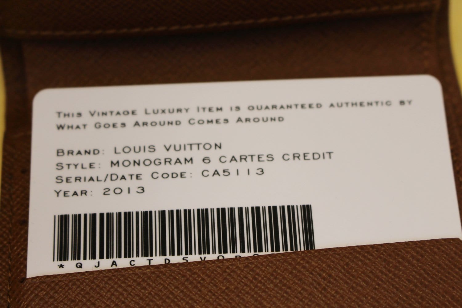 LOUIS VUITTON Monogram Canvas 6 Cartes Credit Card Wallet