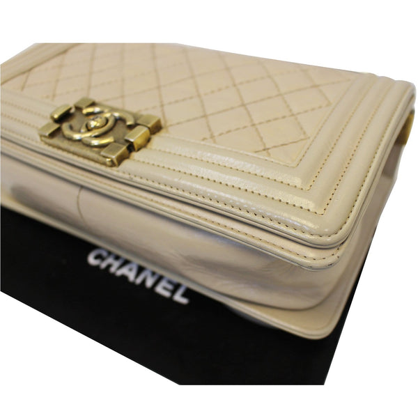 Chanel Boy Medium Flap Quilted Shoulder Bag - corner