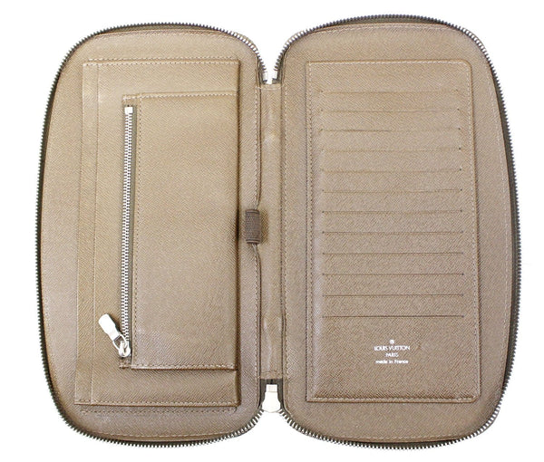 Louis Vuitton Atoll Organizer Taiga Wallet Brown inside view