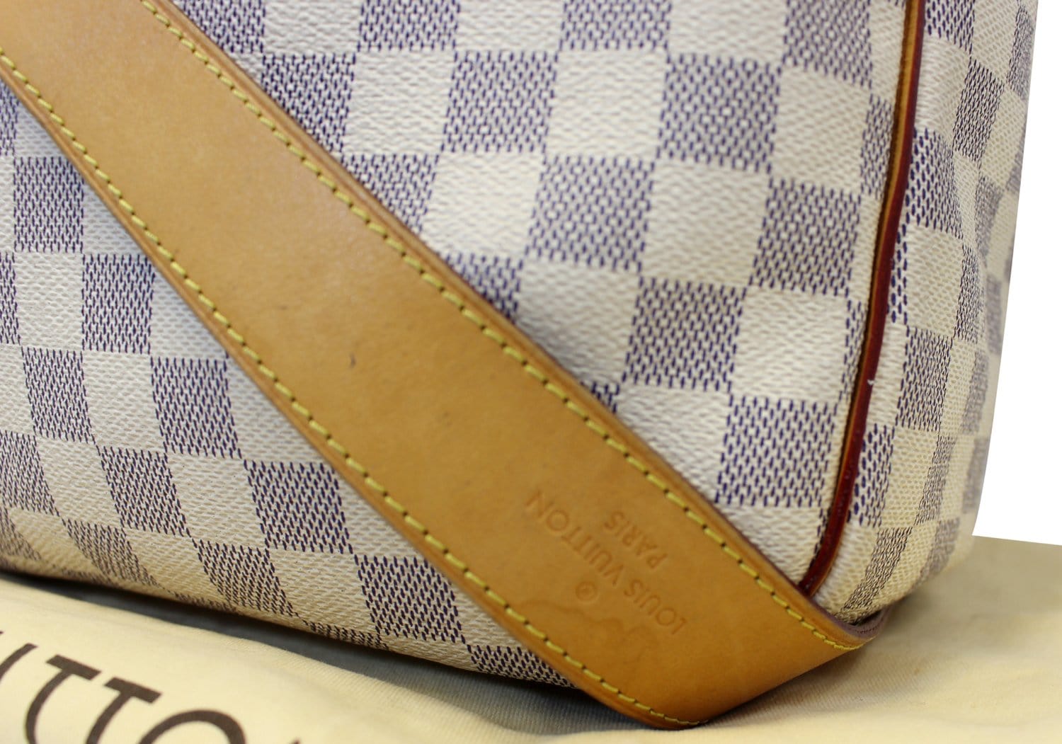 Louis+Vuitton+Soffi+Shoulder+Bag+White+Canvas+Damier+Azur for sale