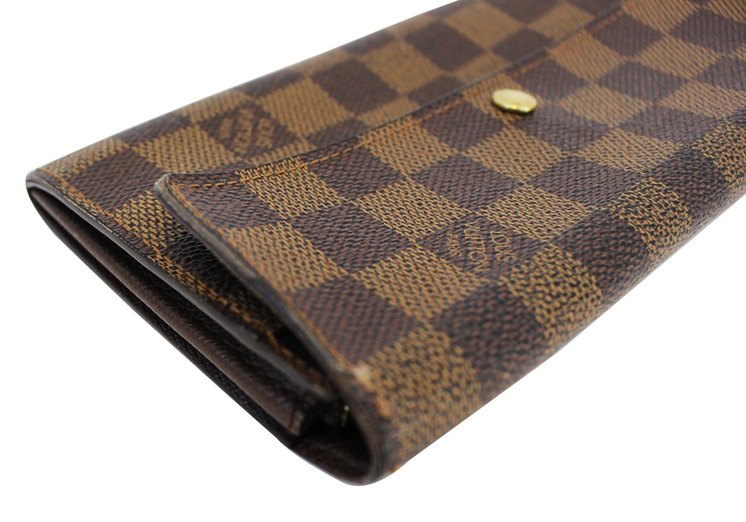 Authenticated Used Louis Vuitton Long Wallet Portefeuille Sarah Brown  Damier Ebene N61734 CA0076 LOUIS VUITTON Flap Women's LV Men's