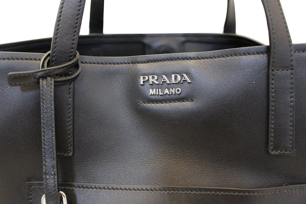 PRADA City Calf Leather Large Shopping Tote Shoulder Bag