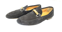 Gucci Bamboo Horsebit Black Suede Loafers 368435 Size 7