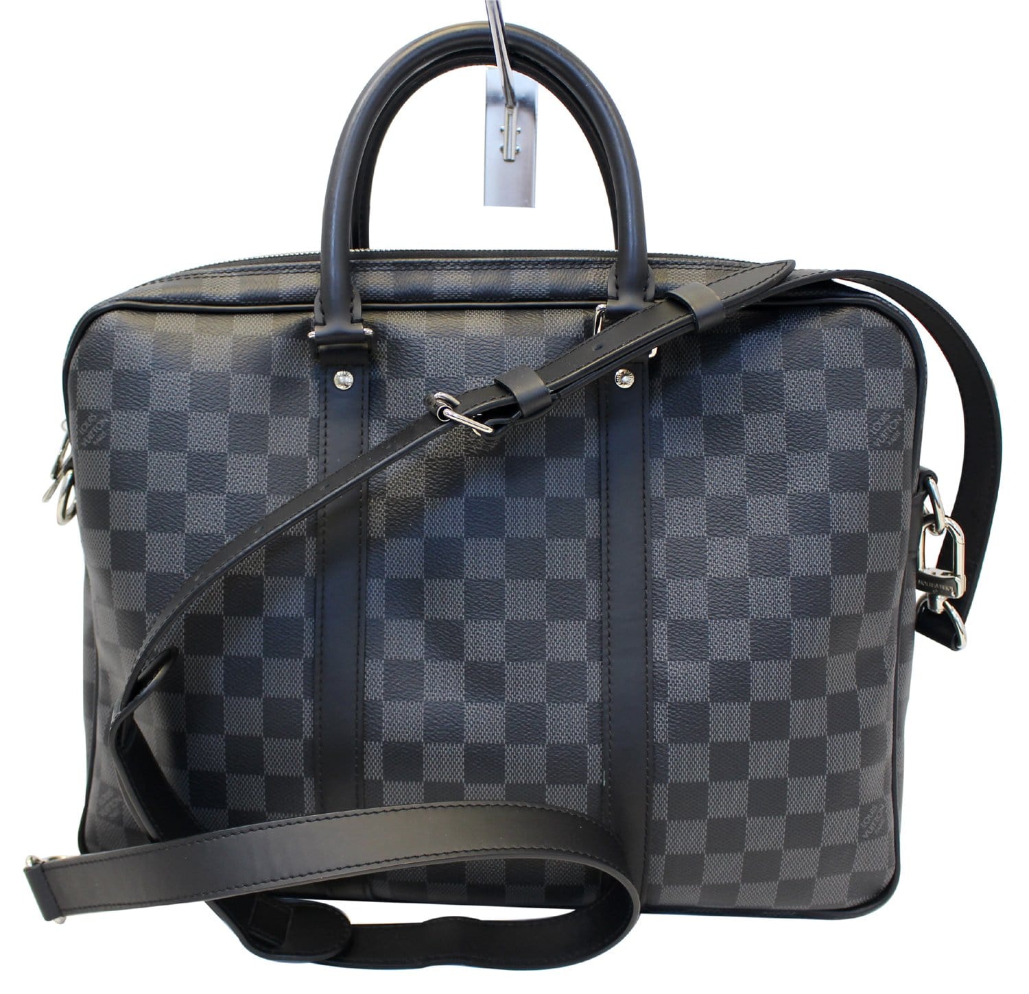 Porte documents voyage leather travel bag Louis Vuitton Grey in Leather -  29322778