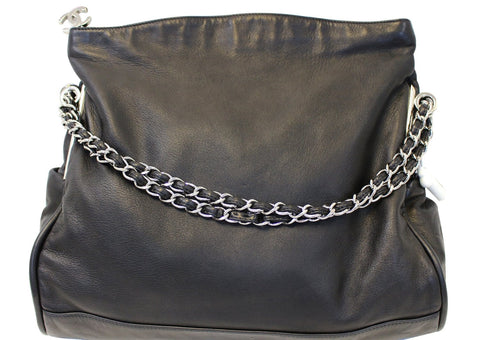 Chanel Shoulder Bag Black Lambskin Leather - CHANEL Bags