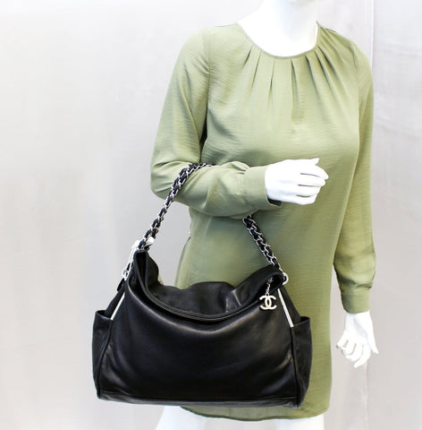 Chanel Shoulder Bag Black Lambskin Leather - CHANEL Bags - sale