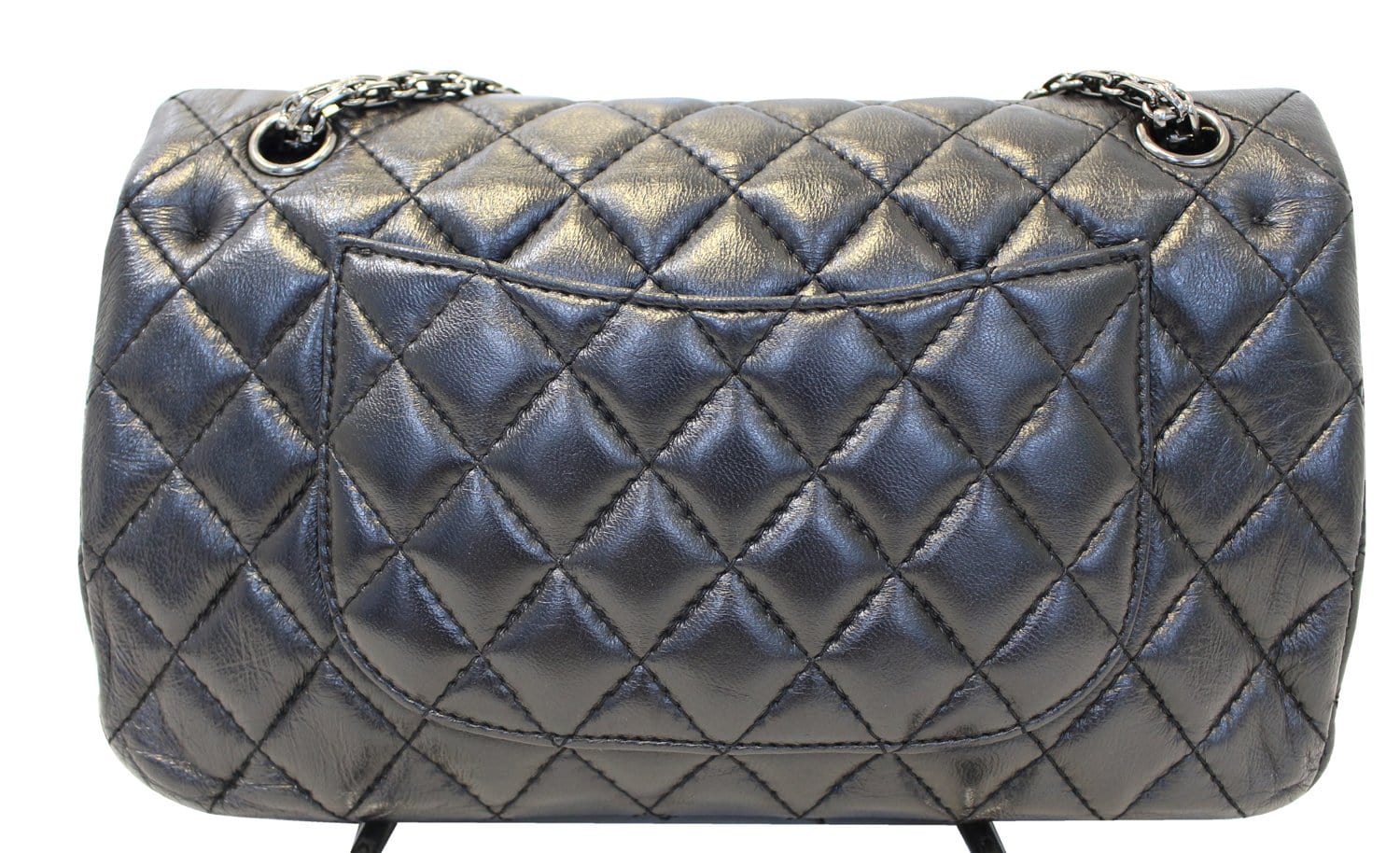 Chanel Quilted Lambskin Medium Double Flap Metallic With Silver Hardware