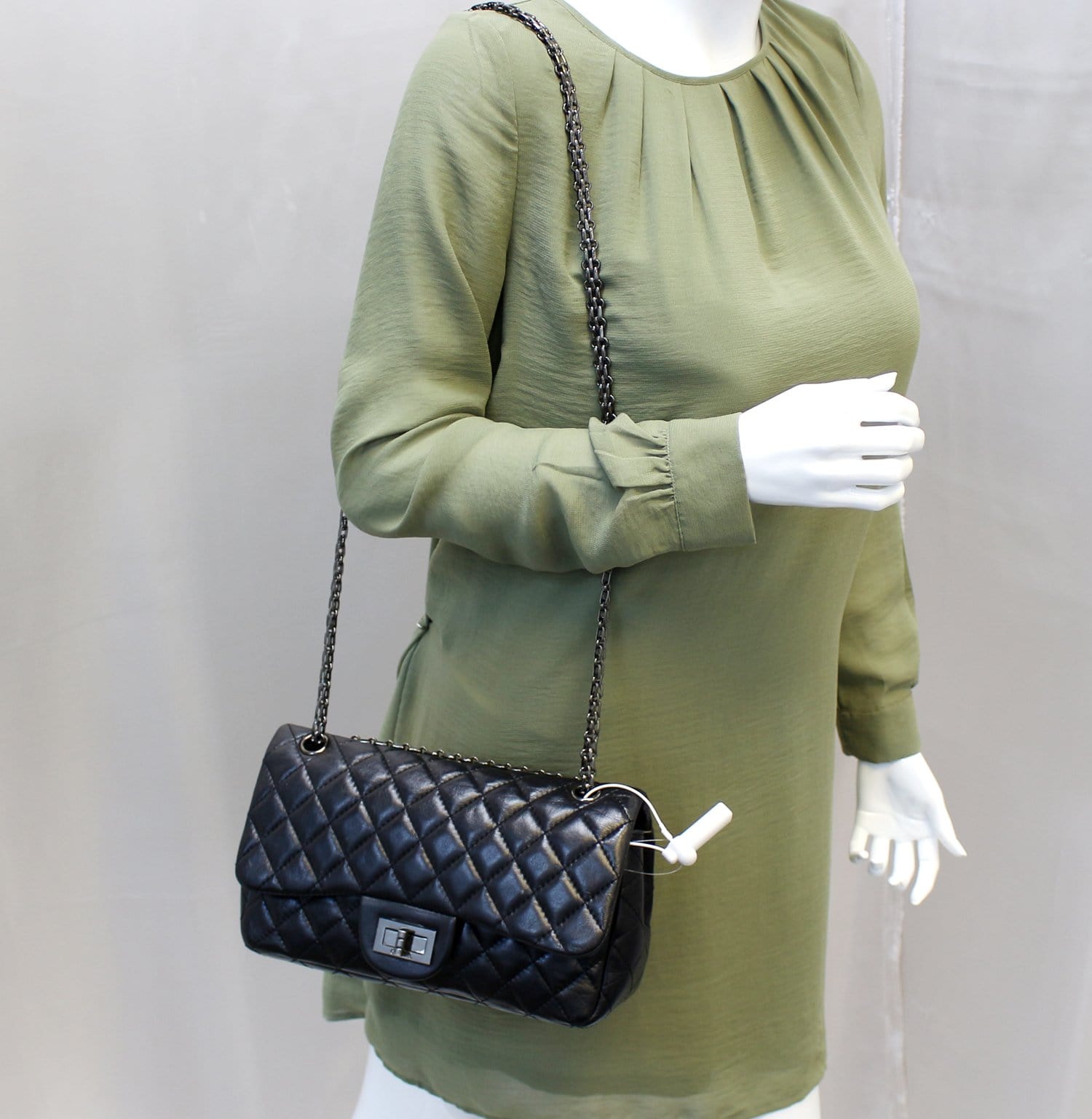 Chanel Bronze 2.55 Quilted Crinkled Calfskin Leather 2.55 Reissue North/South Tote Bag