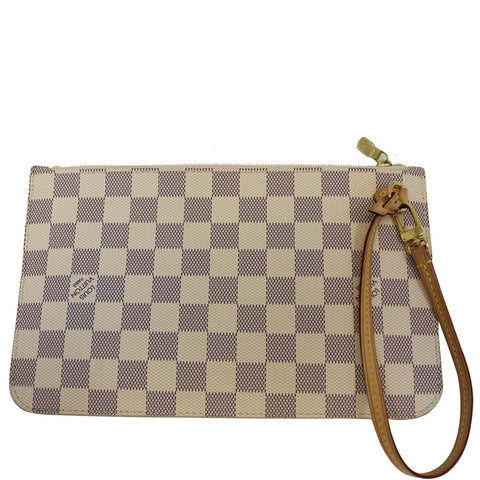LOUIS VUITTON Pochette Wristlet Pouch Neverfull MM Damier Azur