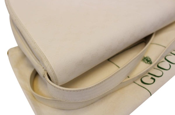 Gucci Crossbody Bag Supreme White Flap Vintage - side view