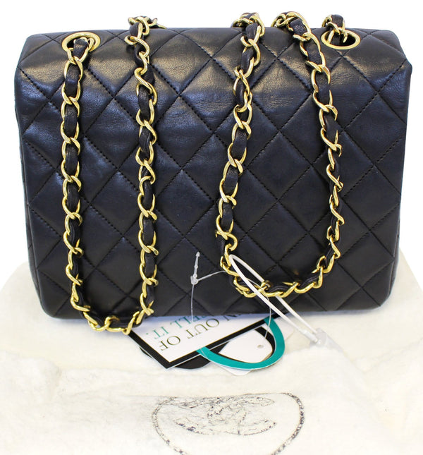 CHANEL Black Leather CC Classic Flap Shoulder Crossbody Bag