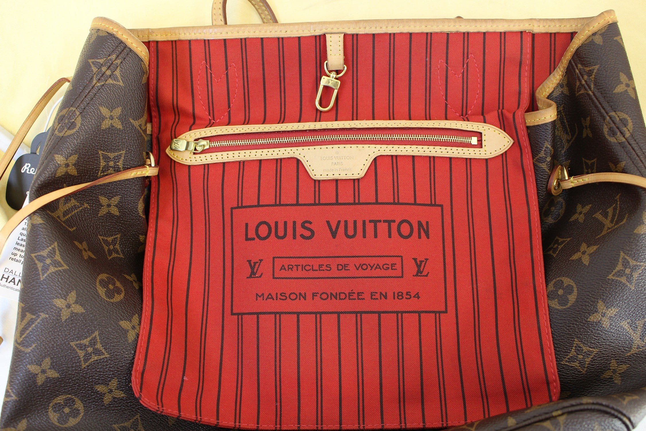 Louis Vuitton neverfull bag real vs fake. How to spot fake Louis Vuitton  Neverfull tote handbag 
