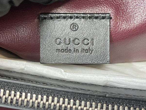 Gucci Medium Zumi Diagonal Stripe Leather Handle Bag brand tags