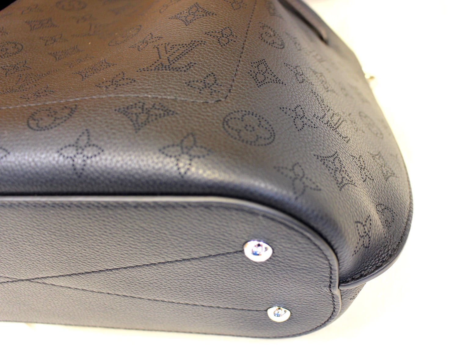 LOUIS VUITTON Girolata Mahina Black Monogram Leather Shoulder Bag