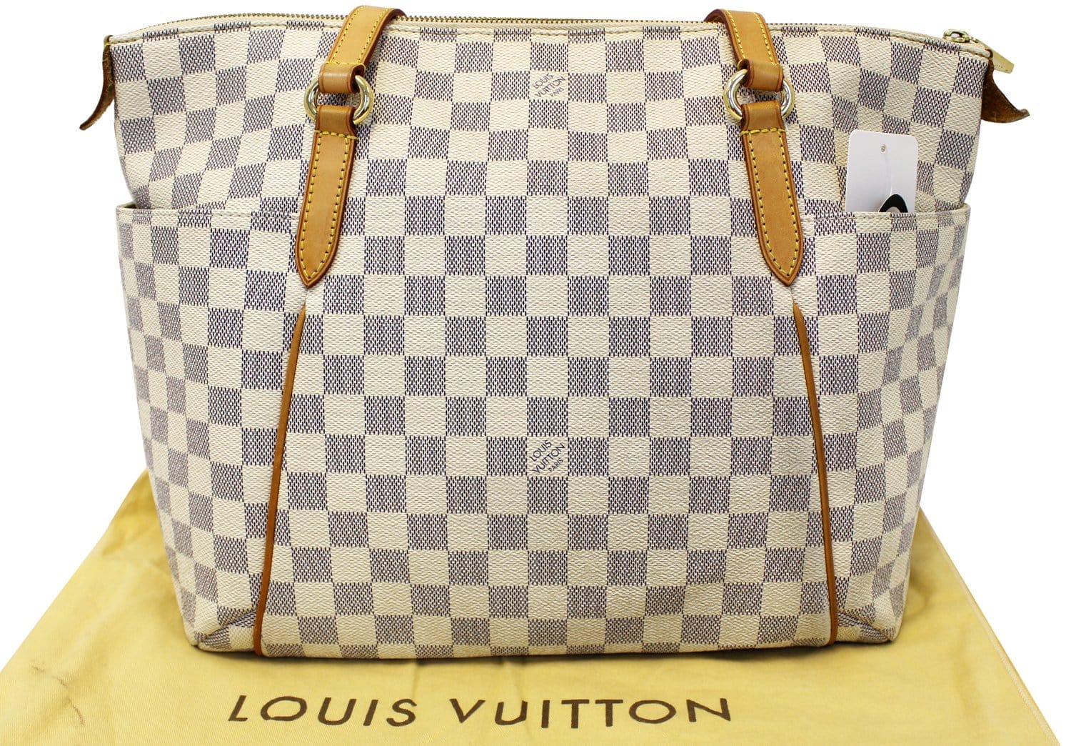 LOUIS VUITTON Totally MM Damier Azur Shoulder Bag White