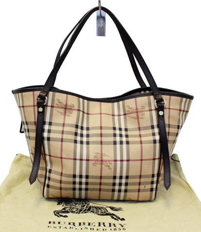 BURBERRY Haymarket Check PVC Tote Shoulder Bag