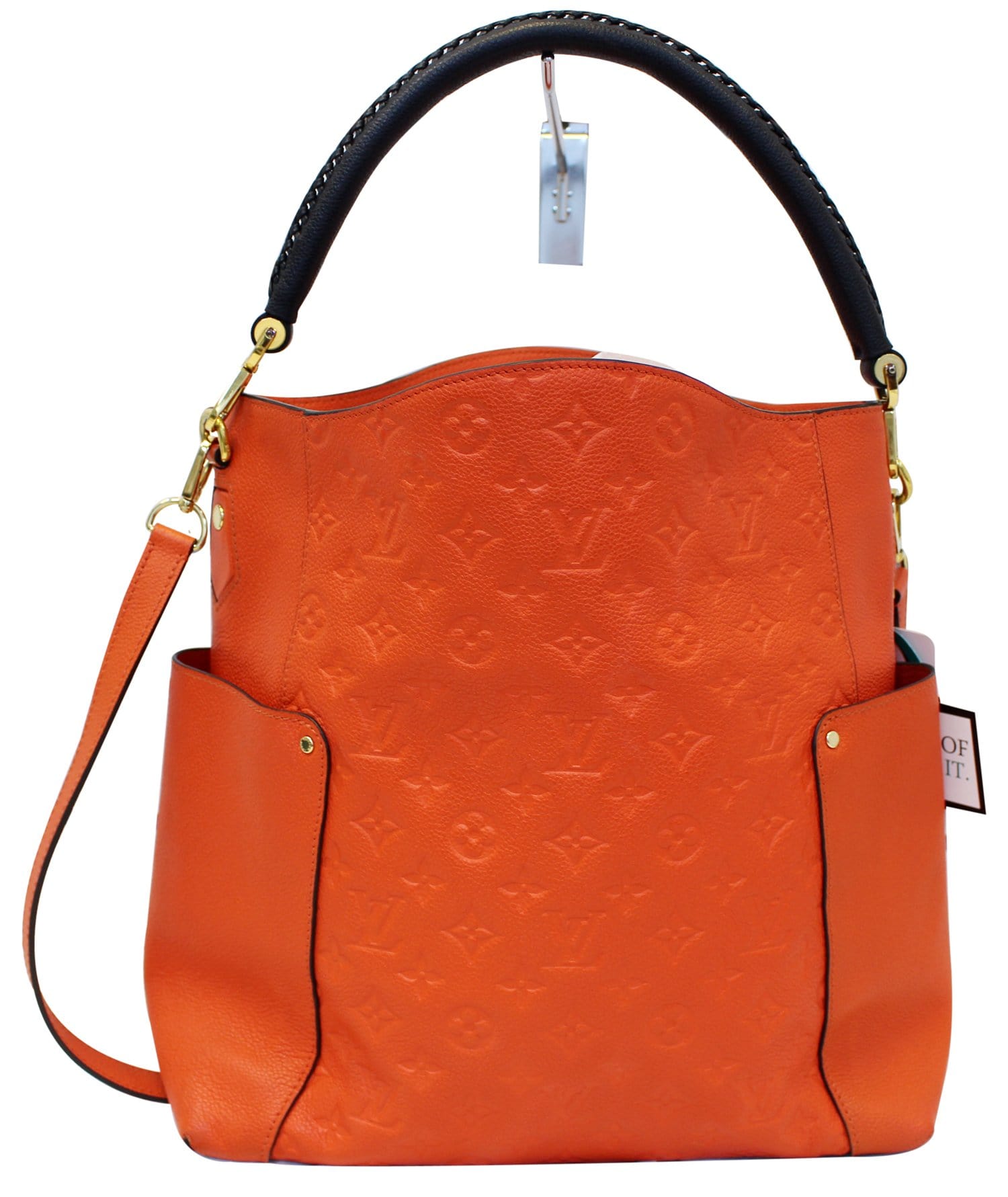 Louis Vuitton Citadine Monogram Empreinte Leather Tote + Pouch Orient  Orange