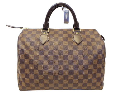 LOUIS VUITTON Damier Ebene Speedy 30 Brown Satchel Bag