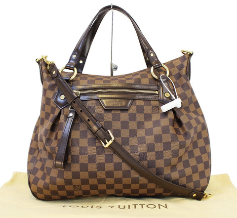 LOUIS VUITTON Evora MM Damier Ebene Tote Shoulder Bag Excellent