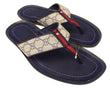 Gucci Men's GG Supreme Blue Flip Flop Sandals Size 9 G