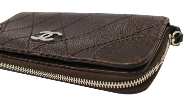 Chanel Wallet - Chanel Dark Brown Vintage Wallet - leather corner