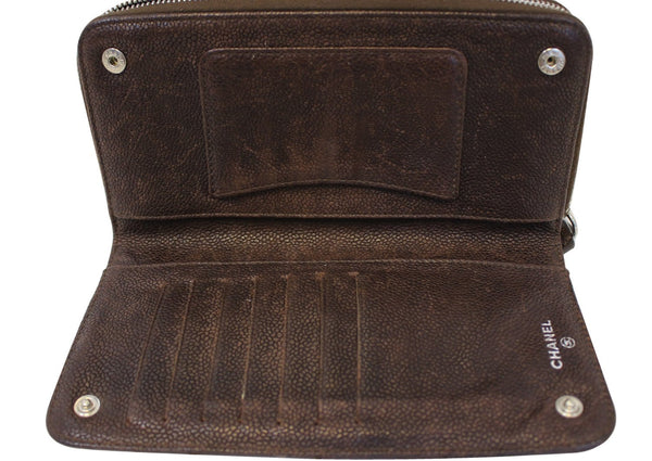 Chanel Wallet - Chanel Dark Brown Vintage Wallet - leather pockets